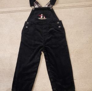 The Children's Place Christmas Black Corduroy Overalls - Size 18 months